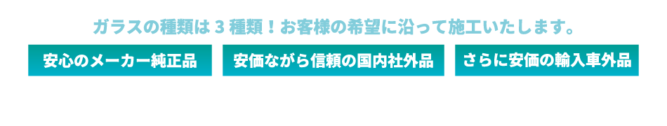 ガラスの種類は3種類！お客様の希望に沿って施工いたします。